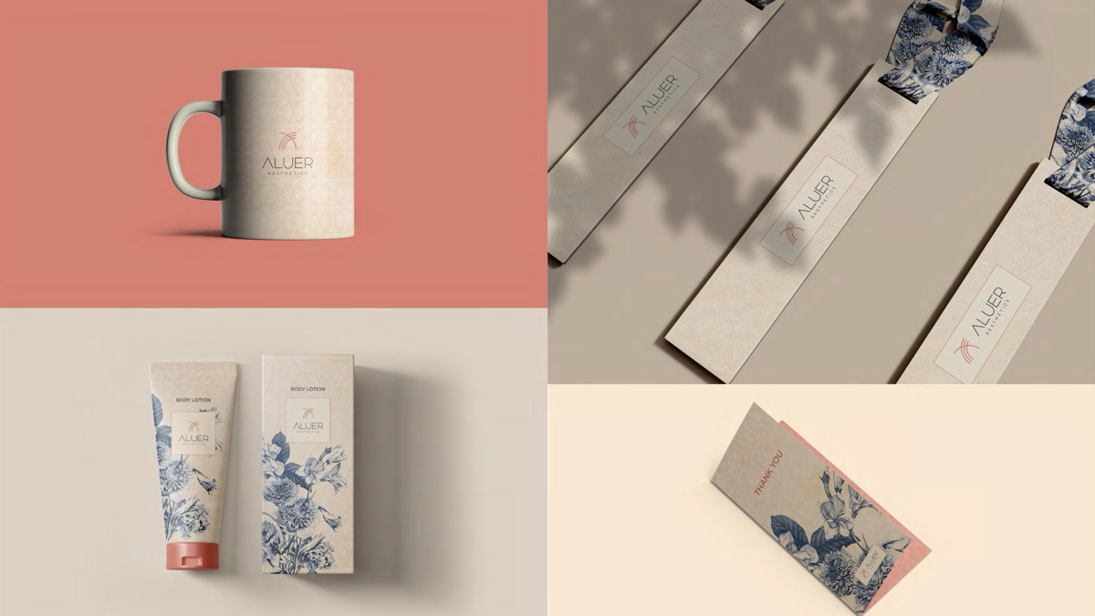 Aluer beauty and skincare packaging suite